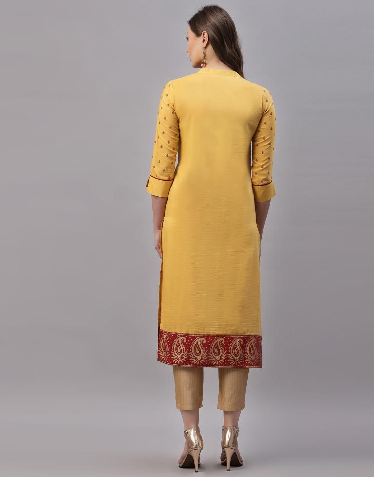 Lemon Flared Kurti With Dupatta | Designer Party Dress | Unbox Colours –  UNBOX COLOURS